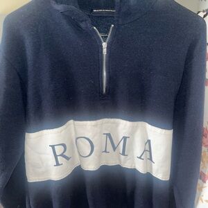 Brandy Melville Navy and White Roma Hoodie